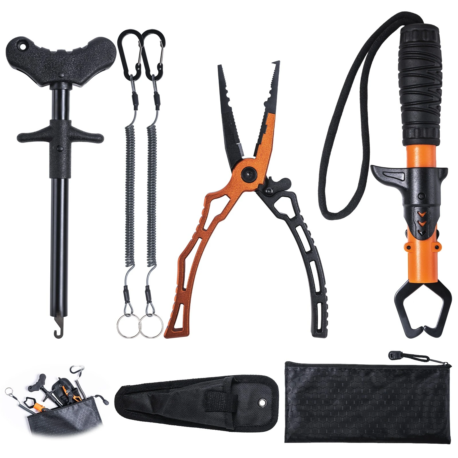 

Goture Stainless Steel Fish Controller Set Luya Clamp Fish Grabber Fishing Controller Clamp Ruler Pliers Clamp Fish