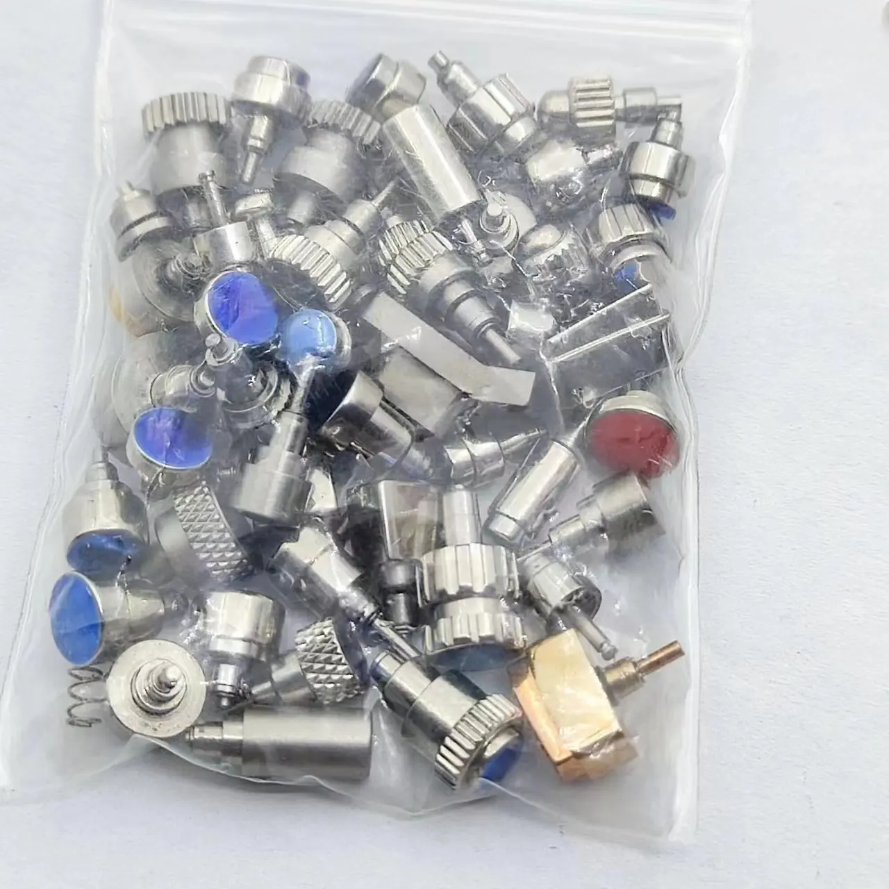 Watch accessories, button buttons, all steel handle heads, various sizes, mixed handle heads,50 pieces per pack