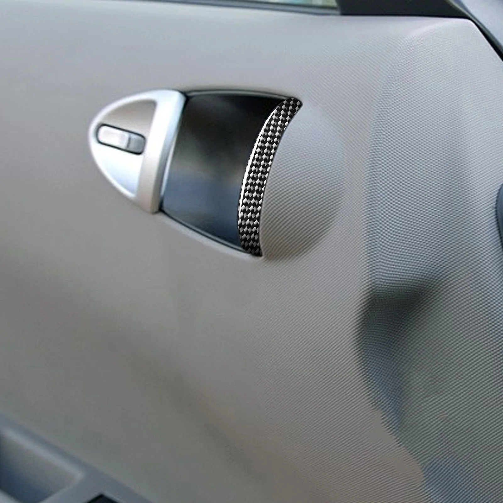 لنيسان 350Z 2003-2009 لينة ألياف الكربون 2 قطعة سيارة تكييف الهواء منفذ تنفيس الإطار لاصقة تزيين اكسسوارات السيارات #3