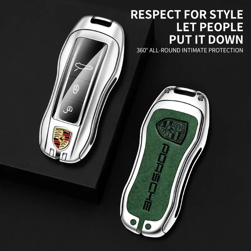 Zinc Alloy Car Key Case Cover Remote Shell For Porsche 958 Macan 911 Panamera 996 991 Boxster 987 997 2019 2020 Auto Accessories