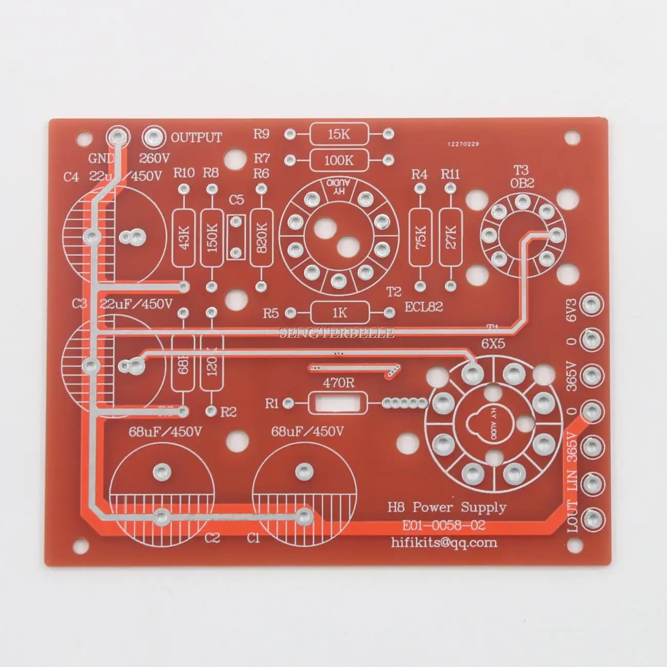 

Трубчатый блок питания HiFi 6X5 + ECL82 + 0B2, печатная плата DC260V для Phono / Preamp