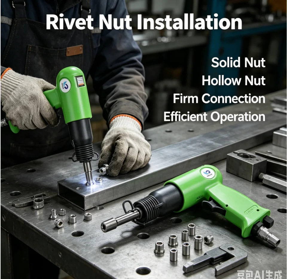 YM socket nail gun, traffic sign, advertising nameplate, pneumatic rivet hammer, semi hollow/solid rivet gun