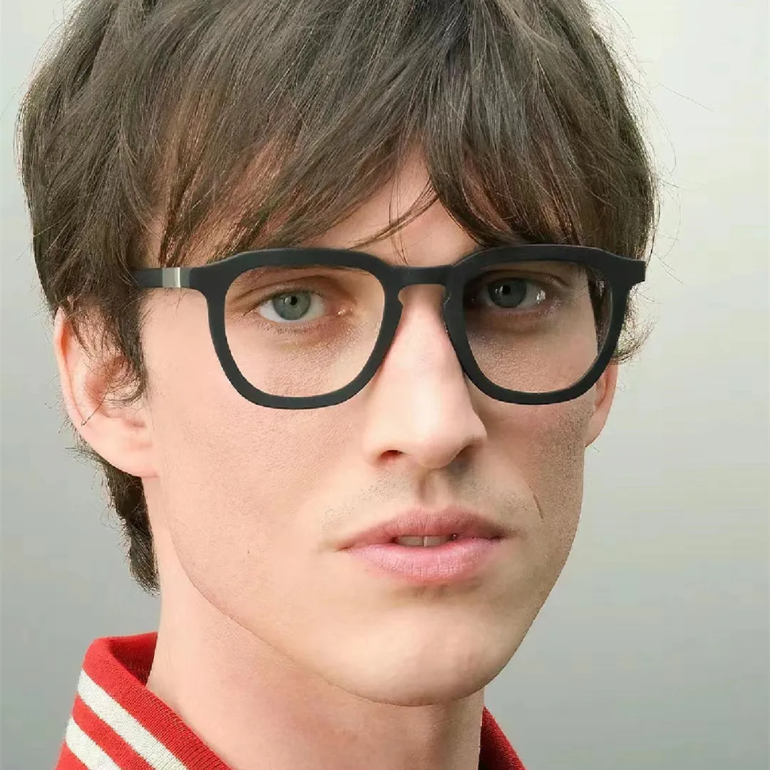 Dänemark Quadratisches Titanacetat-Brillengestell für Herren und Damen, ultraleichte Markenbrille, blaues Licht, Brille, Make-up-Brille 1263 – Detail 2