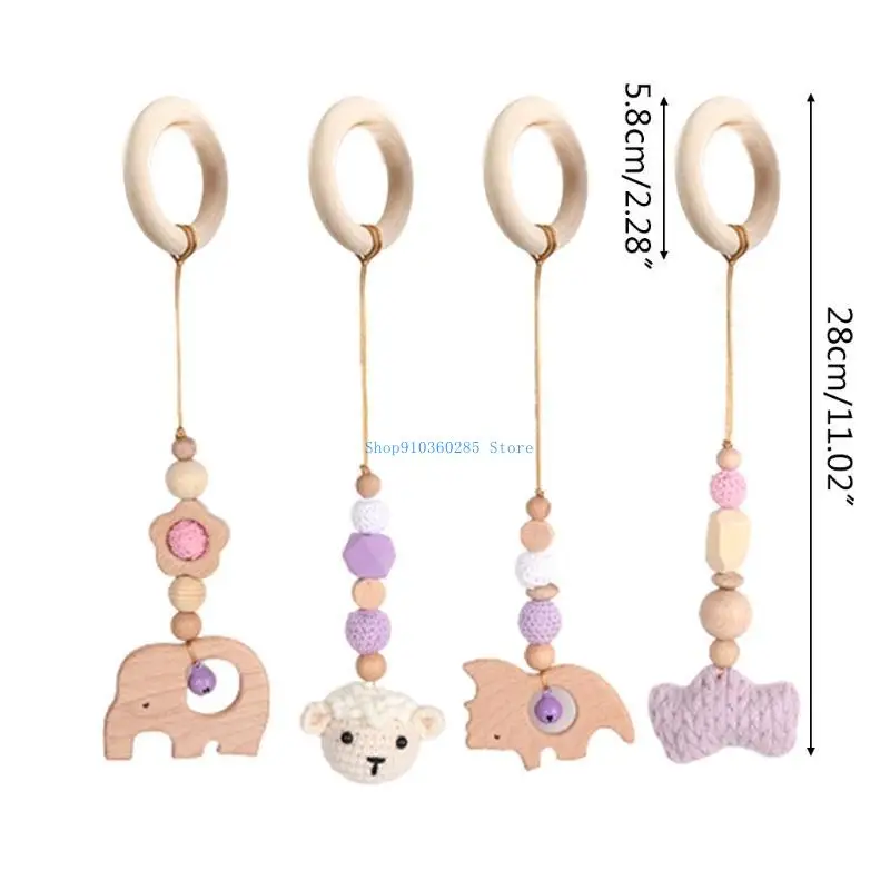 حبات خشبية حديثي الولادة K9fl حلقة Teether Molar Beading for Invents Room