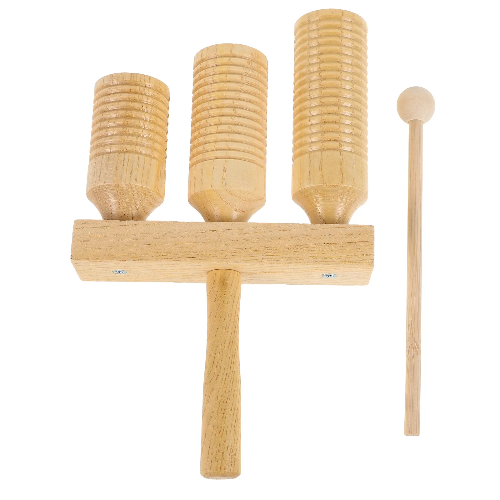 1Set Solid Construction Double Guiro Wooden Percussion Instrument Educational Musical Instrument for Toddlers Hand Eye Skill