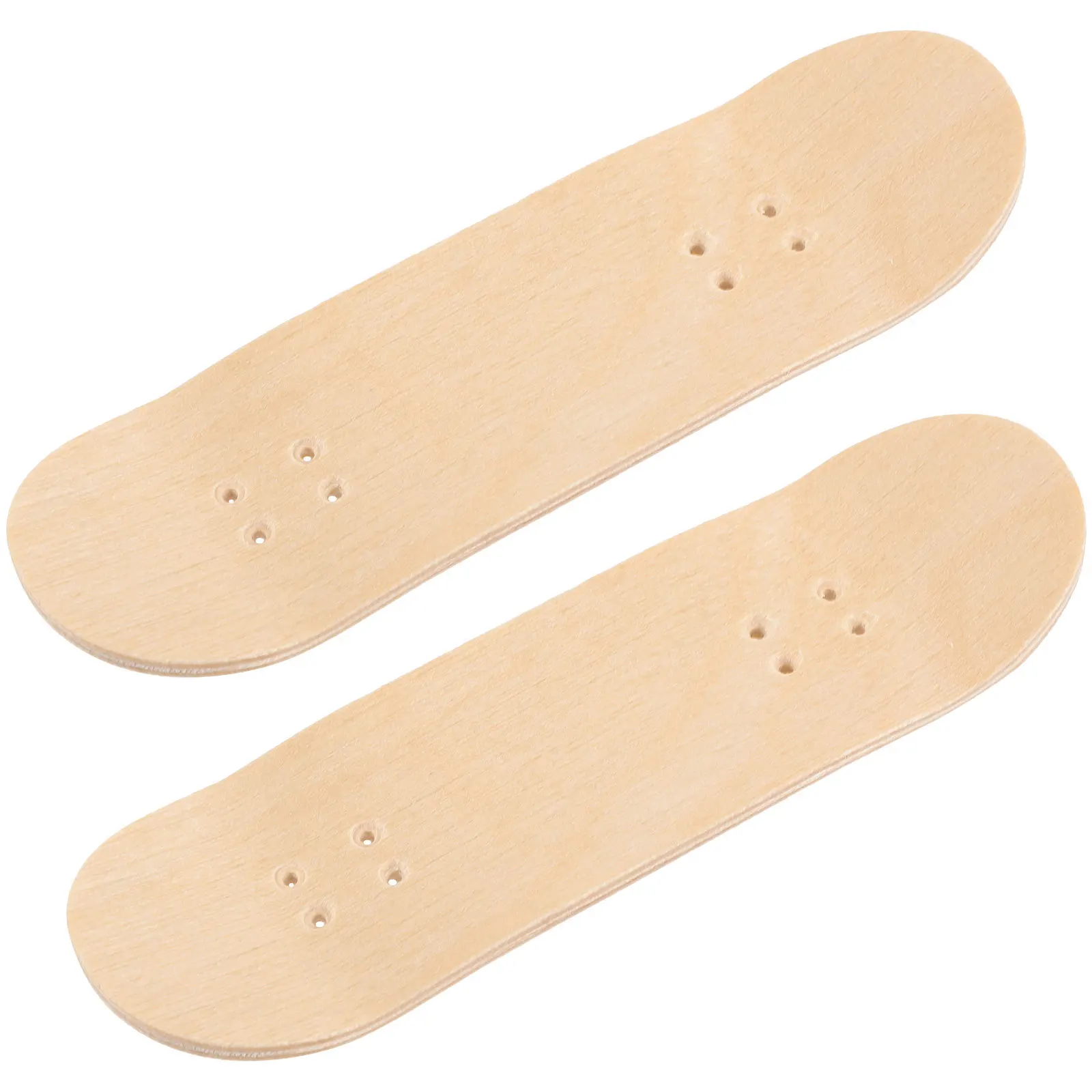 2Pcs Finger Skateboards Wooden Anti-Slip Surface Blank Design for DIY Skateboard Kids Stress Relief Mini Fingerboard Deck