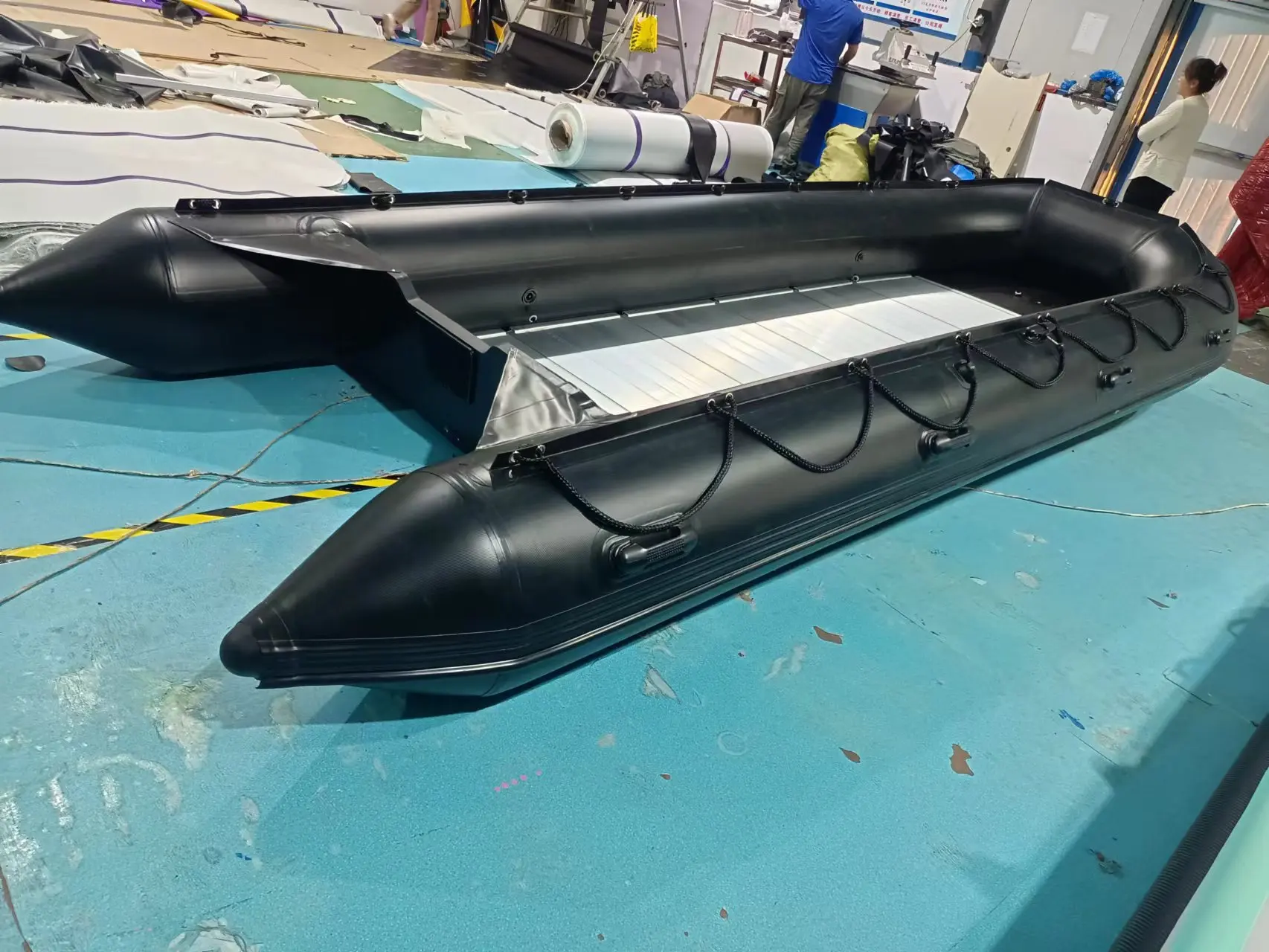 Fishing Boat With Aluminum Floor Inflatable 0.9mm PVC Boat For Water Sport