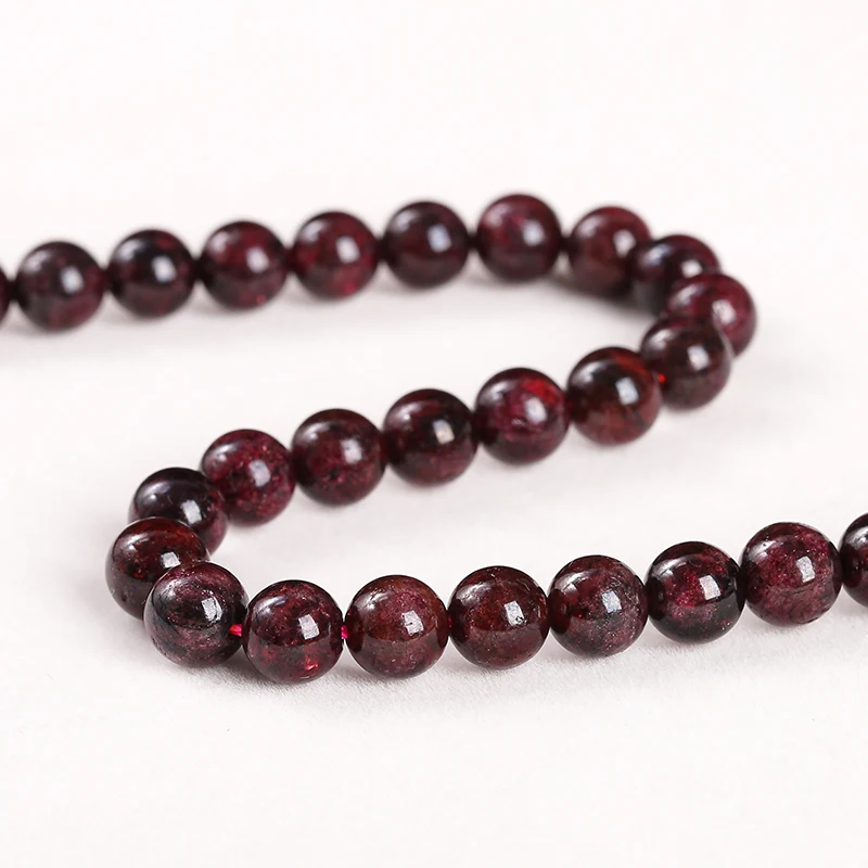 1A Natural Stone Dark Red Garnet Bead Round Loose Spacer 4 6 8 10mm Pick Size For Jewelry Making Diy Necklace Bracelet Accessory