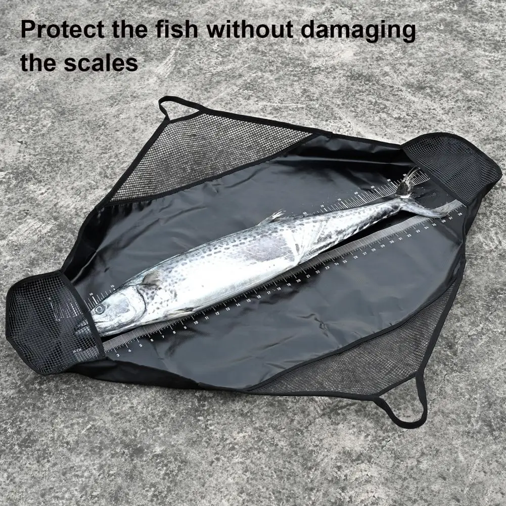 

Transporting Catch Bag Leakproof Fish Bag with Handles Ruler for Trout Lightweight Fishing Gear Mat Puncture-resistant Lifting