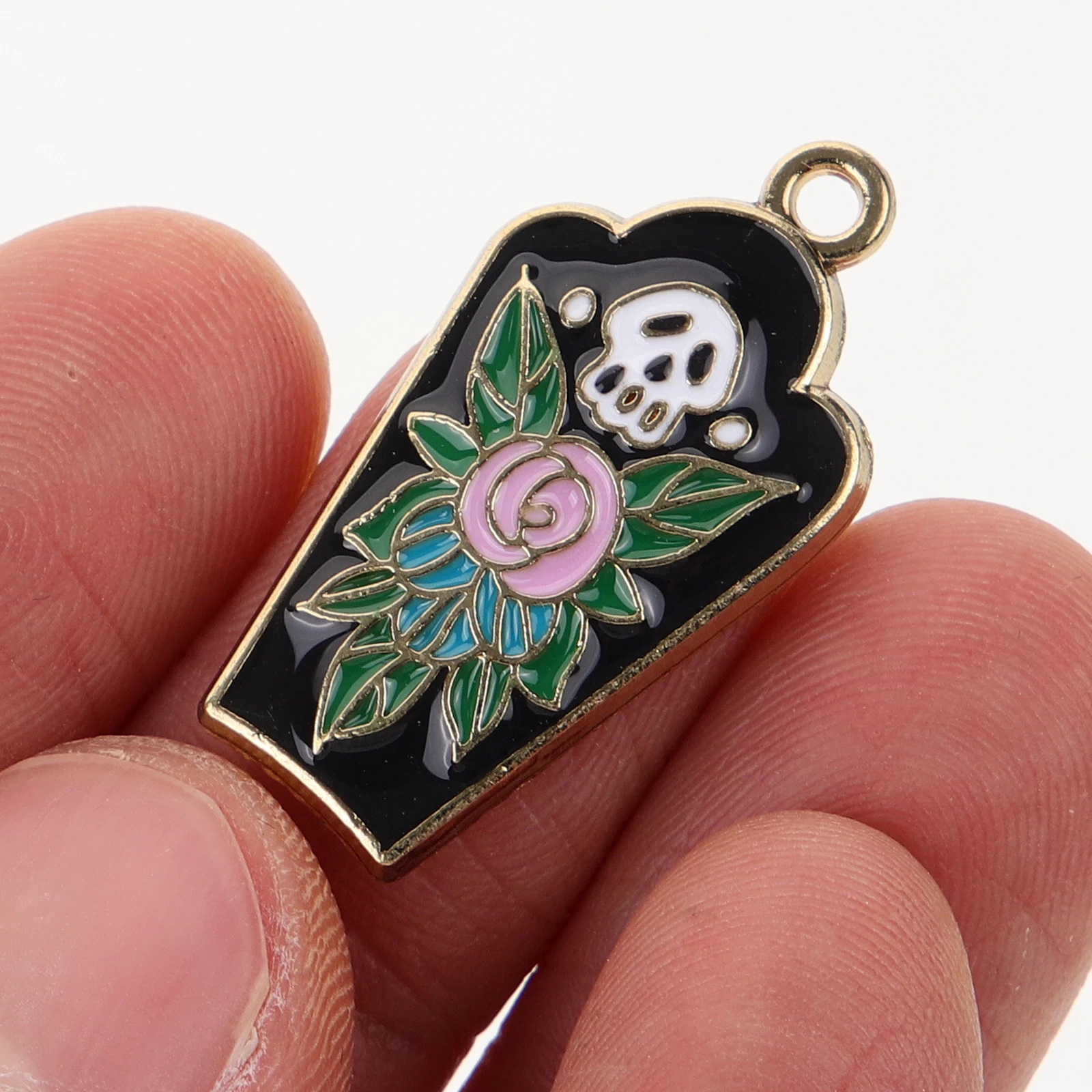 

10 Pcs Coffin Earrings Halloween Charms Connector for Jewellery Making Diy Alloy