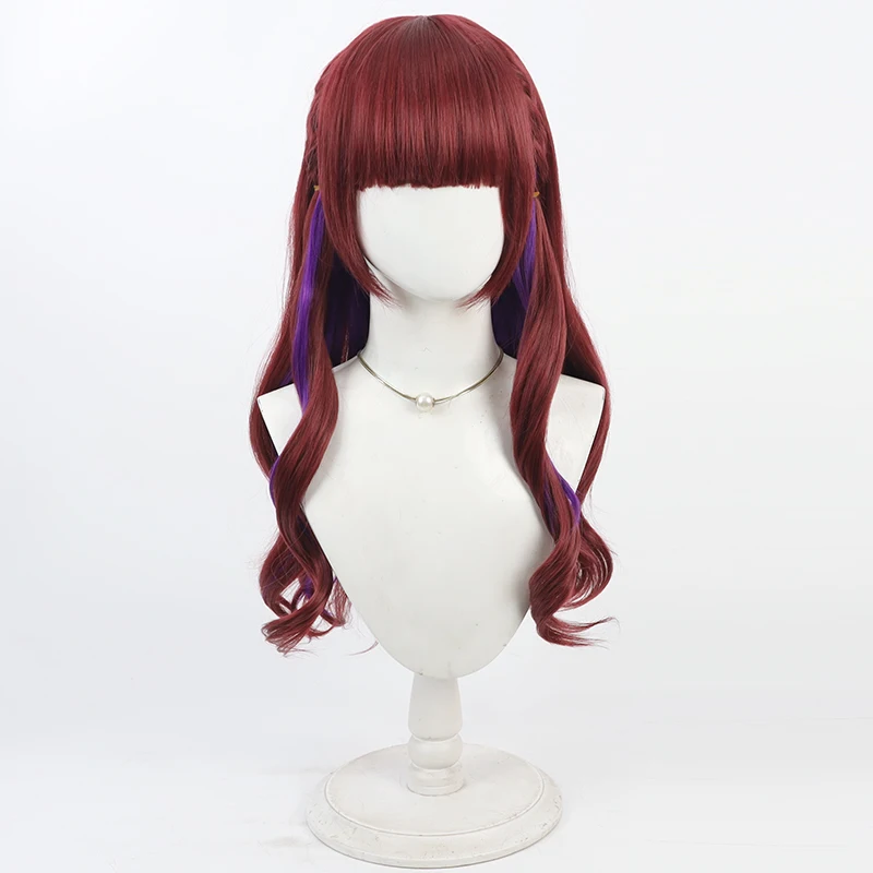 Virtual YouTube Vtuber Houshou Marine Cos Cosplay Wig Halloween Carnival Party Prop Synthetic Hair Heat Resistant Fiber +Wig Cap