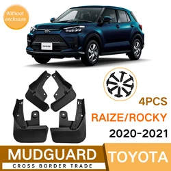 Flaps de lama de roda de carro invisível, pára-lamas dianteiro e traseiro, acessórios Fender para Toyota Raize Rocky 2020-2021, 4PCs