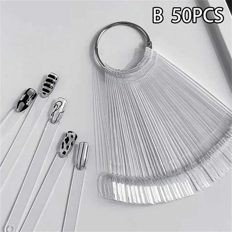 False Nail Art Color Card Display Stand Nail Art Tips Display Set Fan Shaped Nail Tips Sample Manicure Polish Practice Palette