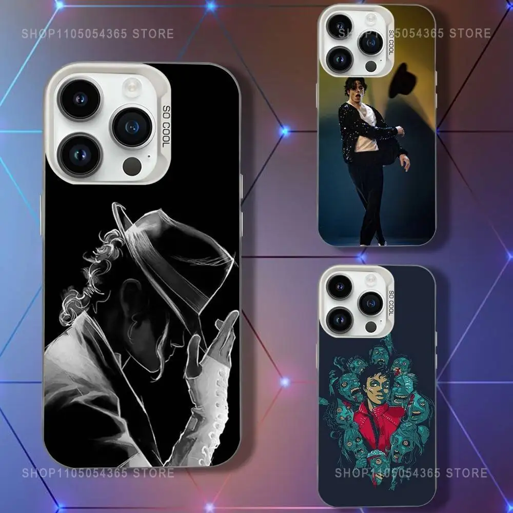 

Singer M-Michaels J-Jacksons Phone Case For iPhone 16,15,14,13,12,11,Pro,XS,Max,Plus,Mini,SE White Candy Matte Shockproof Cover