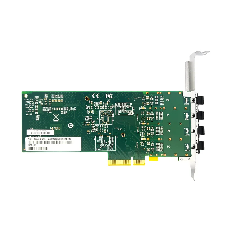 I350-F4 1000Mbps PCI-E X4 بطاقة الشبكة الأثرنت 4-Port SFP الألياف البصرية NIC Intel I350 شرائح عامل نموذج منخفض المستوى #3