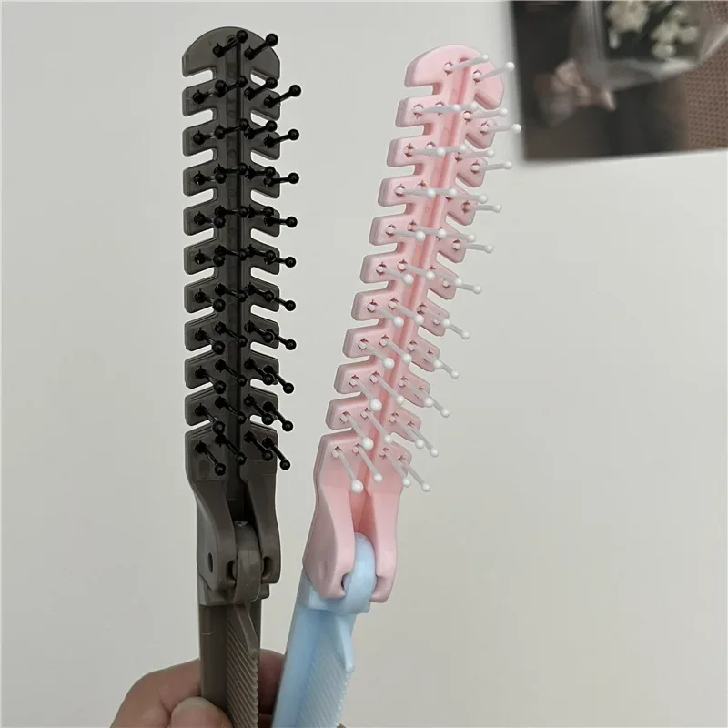 أمشاط الجيب متعددة الوظائف المحمولة نمط للطي مشط ملون مجعد تدليك الشعر مشط مكافحة ساكنة للطي اكسسوارات الحلاق #5