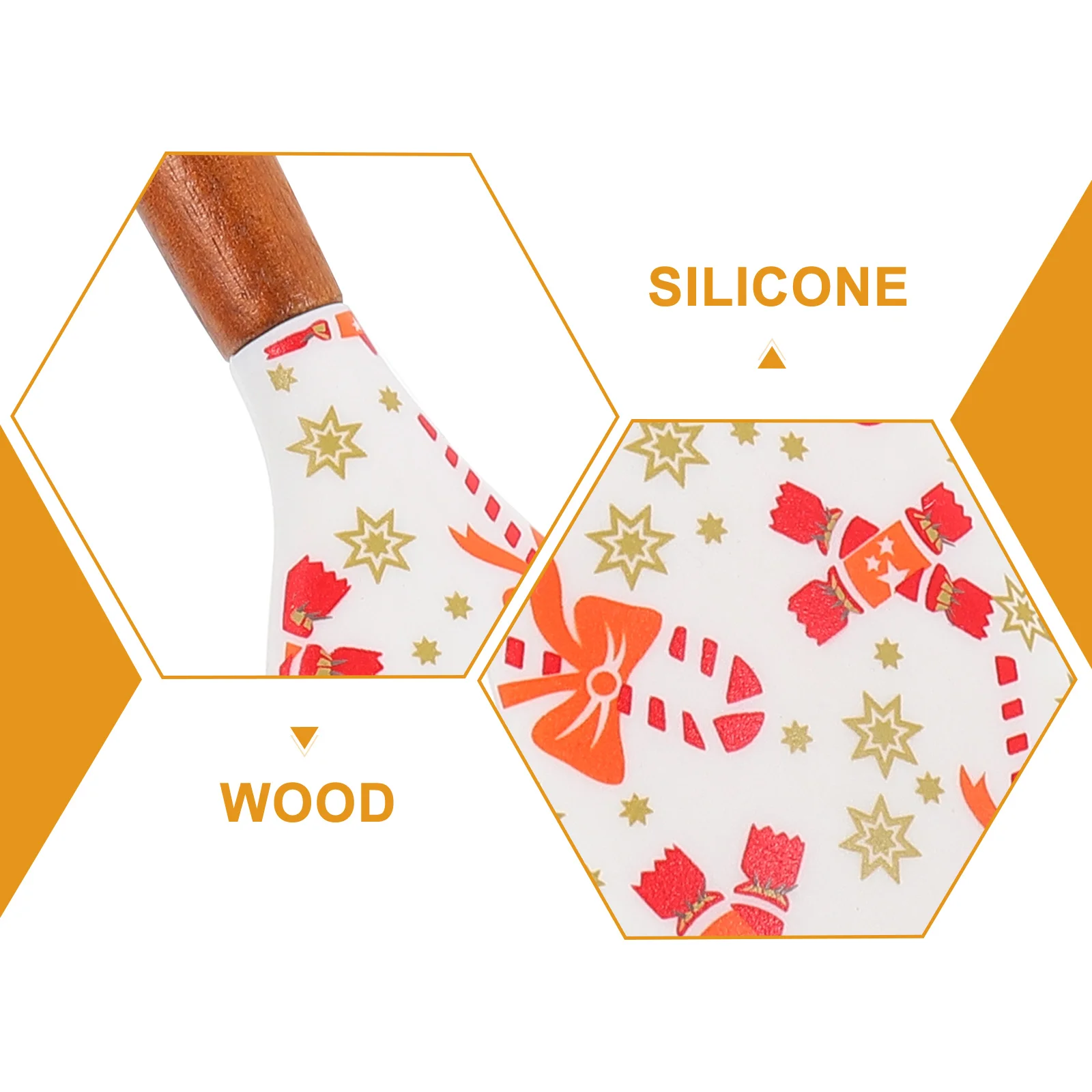 

2Pcs HeatResistant Silicone Spatula Set Baking Tools For Cake Mixing Scraping Household Baking Accessories Wooden Handle