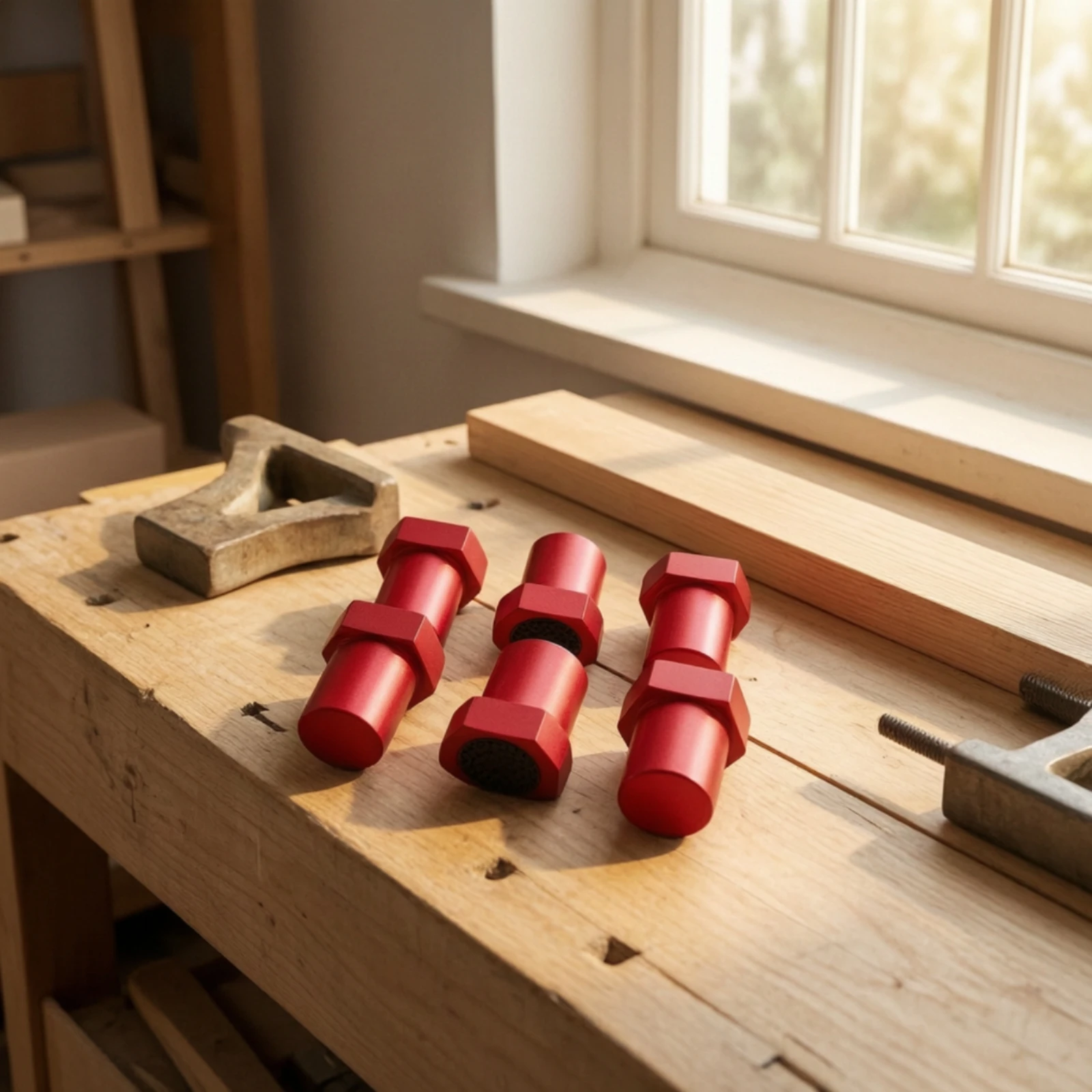 6 Pieces Woodworking Bench Stop Flush-Mounted Bench Dog with Non-Slip Pads Hardware Machined for Woodworkers, Workbenches