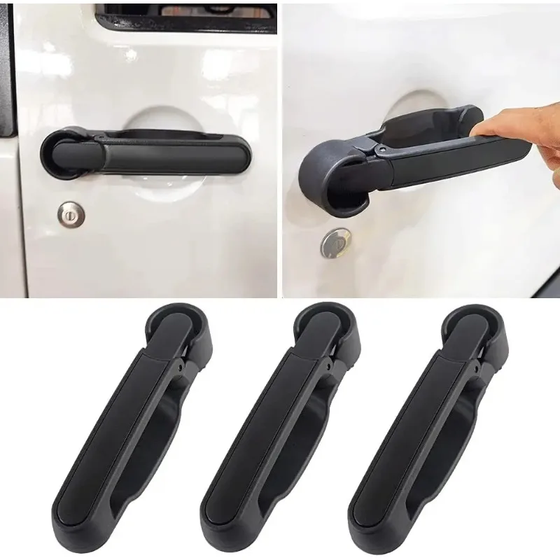 Kit Gagang Pintu & Gagang Pintu Belakang untuk Jeep Wrangler JK JKU 2007-2018 Tanpa Tombol Tekan Pelepas 3pc Aksesoris Mobil Berkualitas Tinggi