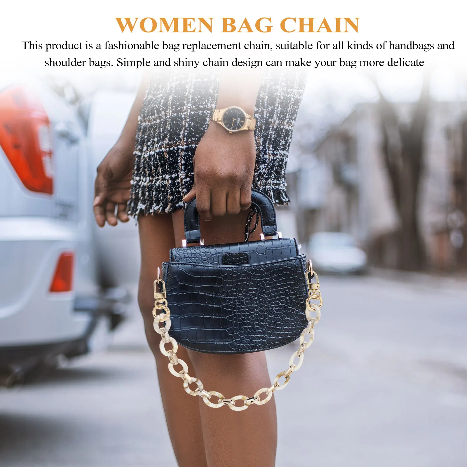 موضة الراتنج حقيبة سلسلة المرأة الملونة خفيفة الوزن محفظة استبدال حزام في الهواء الطلق حفلة اليدوية الراتنج محفظة مقبض التبعي