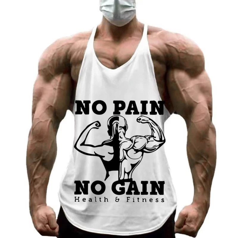 

Мужская хлопковая майка-стрингер с тонким плечевым ремнем для тренировок и фитнеса, летняя спортивная одежда без рукавов