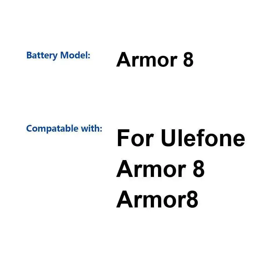 

Надежная сменная стабильная батарея для мобильного телефона Ulefone Armor 8, 5580 мАч