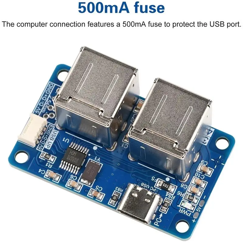Efficient USB 2.0 1 To 4 Way Splitter Module USB Hub Driver-Free 4-Port USB Hub Type-C Interface