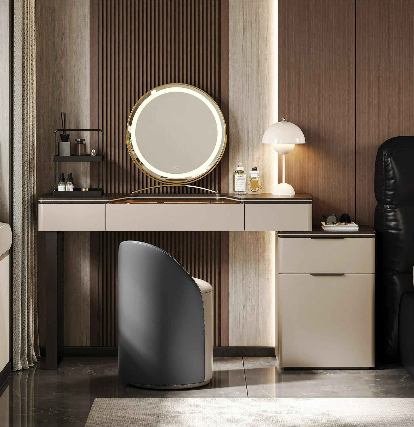 LTT Italian minimalist dresser bedside table integrated bedroom small jewelry cabinet corner makeup table