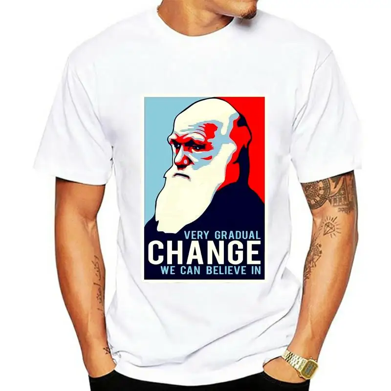 Charles Darwin Atheist New Fashion Männer Baumwolle Männer Kurzarm bedruckte T-Shirts