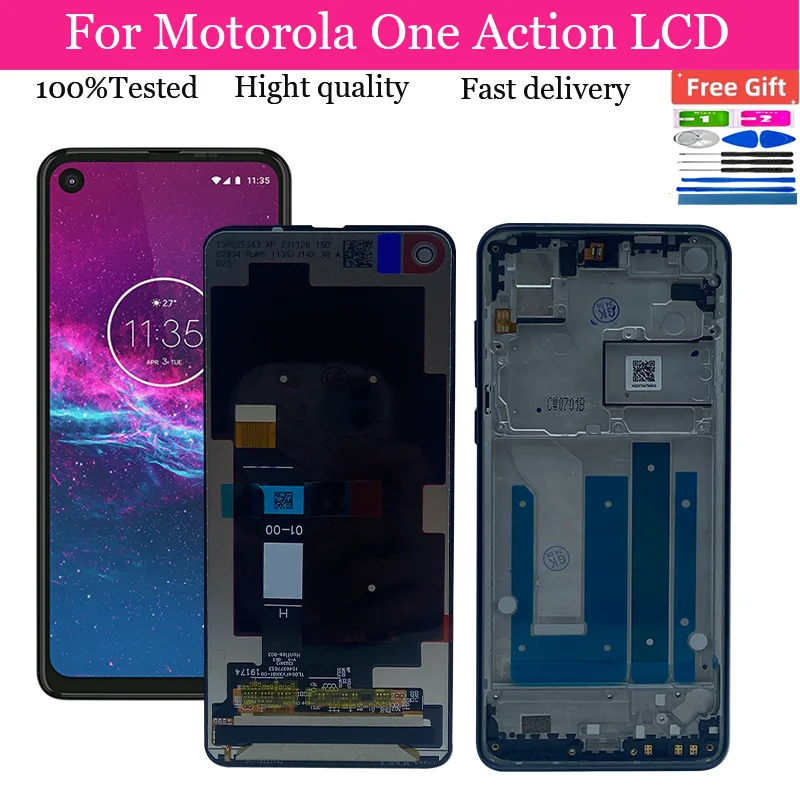 Screen For Motorola One Action XT2013-1, XT2013-2 LCD Display Touch Digiziter Assembly Screen Replacement For Moto One Action