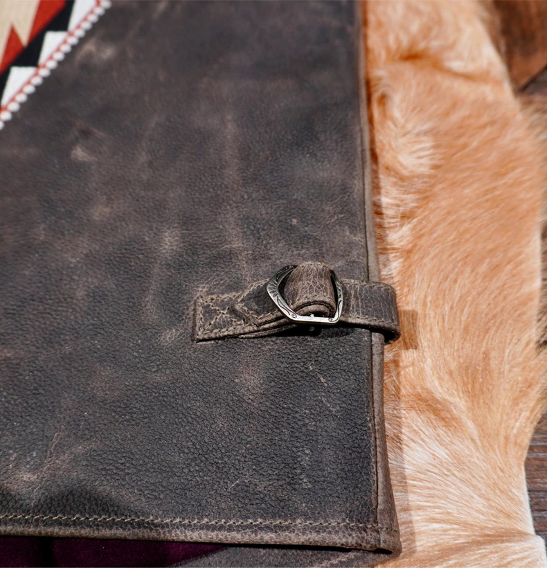 خياط براندو الأمريكية خمر نافاجو النمط الغربي المطرزة خمر سترة جلدية كلاسيكية للرجال #6