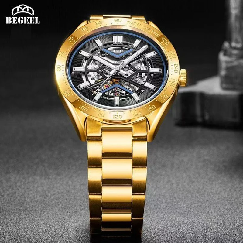 ساعات ميكانيكية للرجال من BEGEEL، ساعات آلية أوتوماتيكية بالكامل، ساعات ميكانيكية للرجال، ساعات ميكانيكية للرجال
