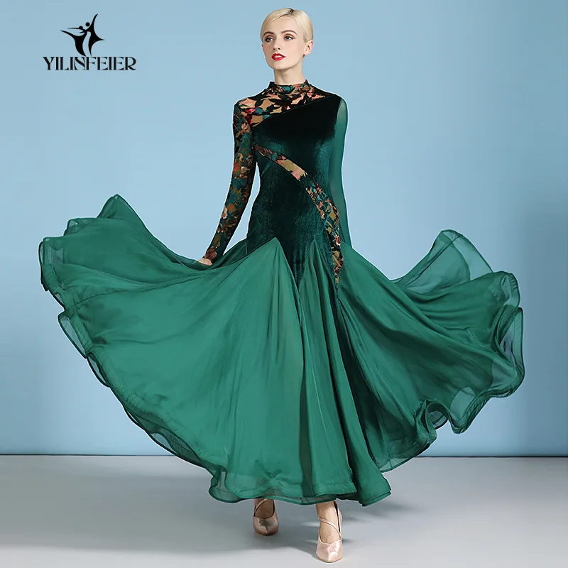 

2025 Modern Dance Dress New Ballroom Dance Competition Dress Square Ballroom Dance Dress Waltz Performance Clothes