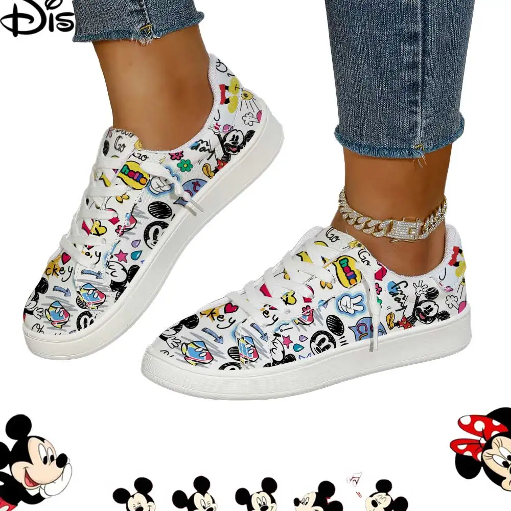 

Кроссовки с граффити-принтом Disney Mickey Mouse – удобные кеды из канваса, легко надевать и снимать, для повседневных образов