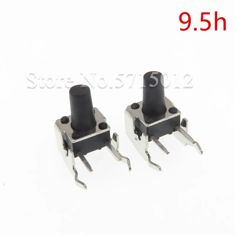 100pcs/lot 6*6*9.5mm Micro Momentary Tactile Tact Push Button Switch Touch Switches 2 Feet with Bracket
