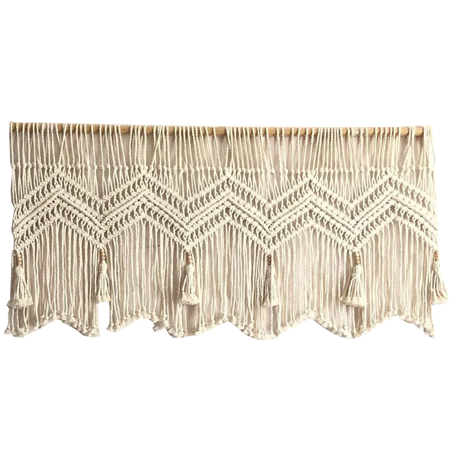 Macrame Valance Tapestry Hanging Large Hand-Woven Bohemian Tassel Curtain Home Decor Living Room Office Bedroom Wall Decor