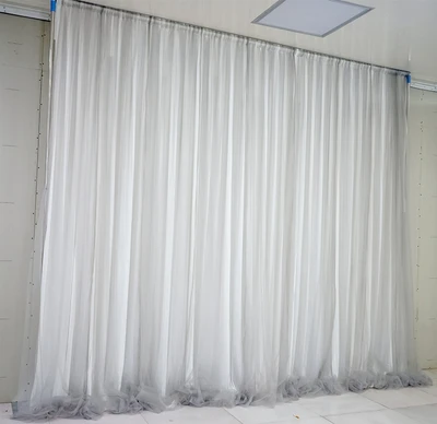 

Ice Silk Wedding Party Backdrops Drape Gauze 2X2M Curtain Background Decoration White Cloth Gauze Net Wedding Photo Booth Panels