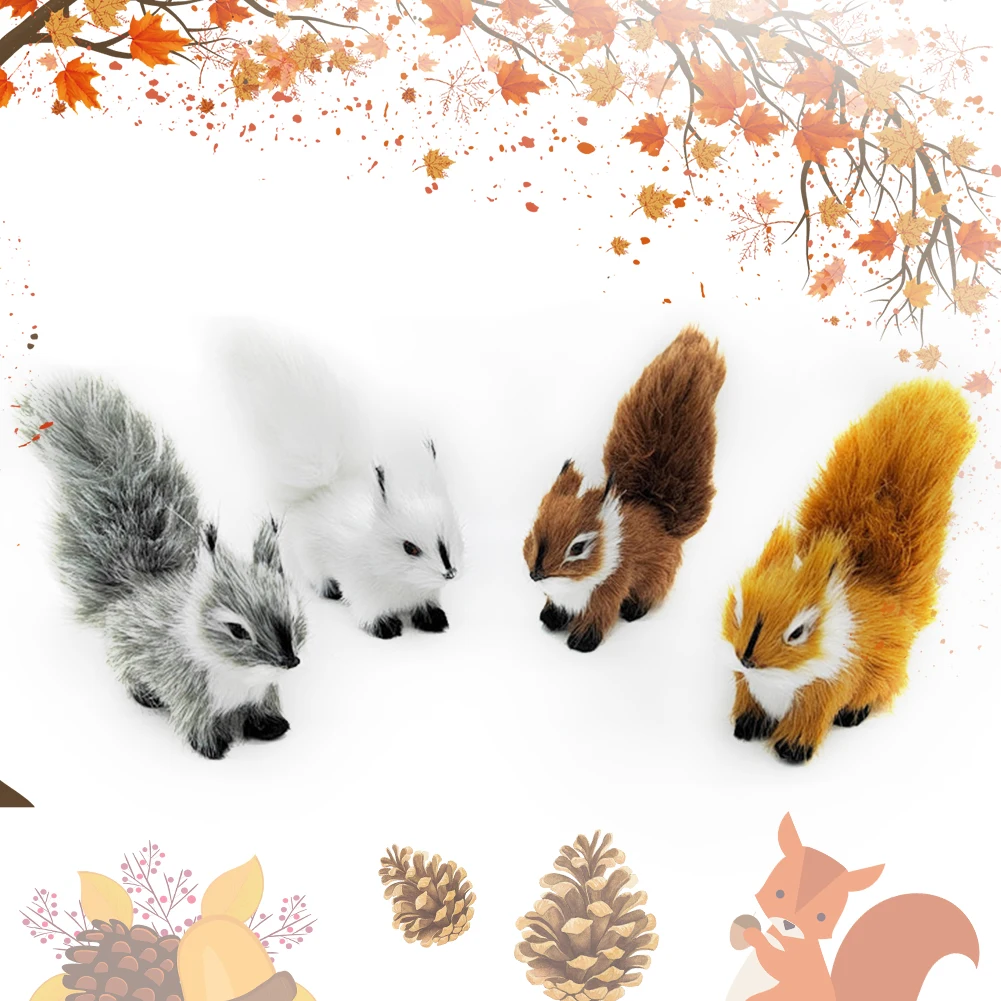 محاكاة الثعلب السنجاب زخرفة القرفصاء الثعلب نموذج الحيوان تمثال دمية ديكور المنزل الحرفية حفلة عيد الميلاد هدية #5