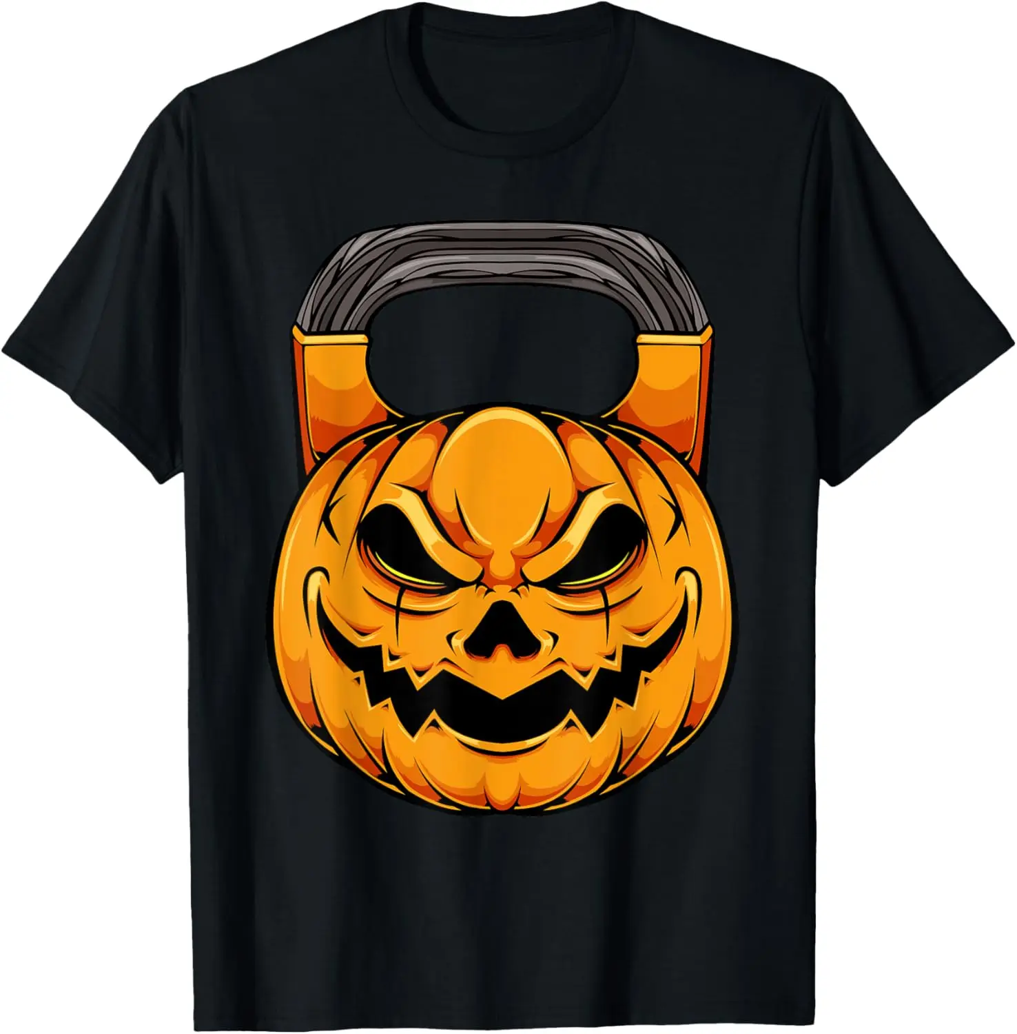 Pumpkin Dumbbell Lazy Halloween Costume Workout Gym Lover T-Shirt