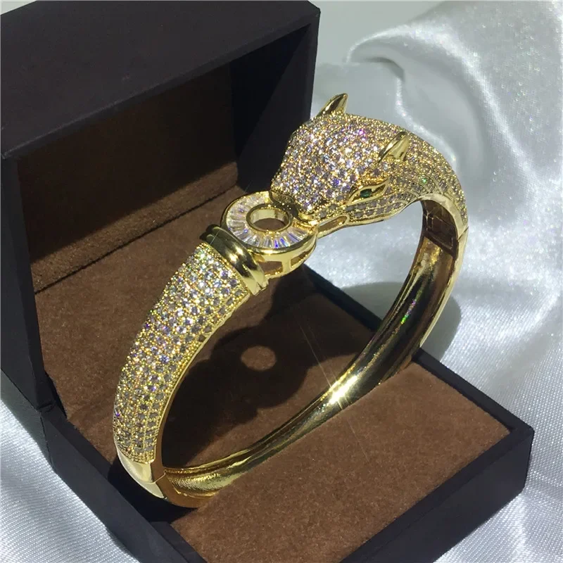 choucong Leopard Style bracelet 400pcs AAAAA cubic zirconia Engagement bangle for women wedding accessaries