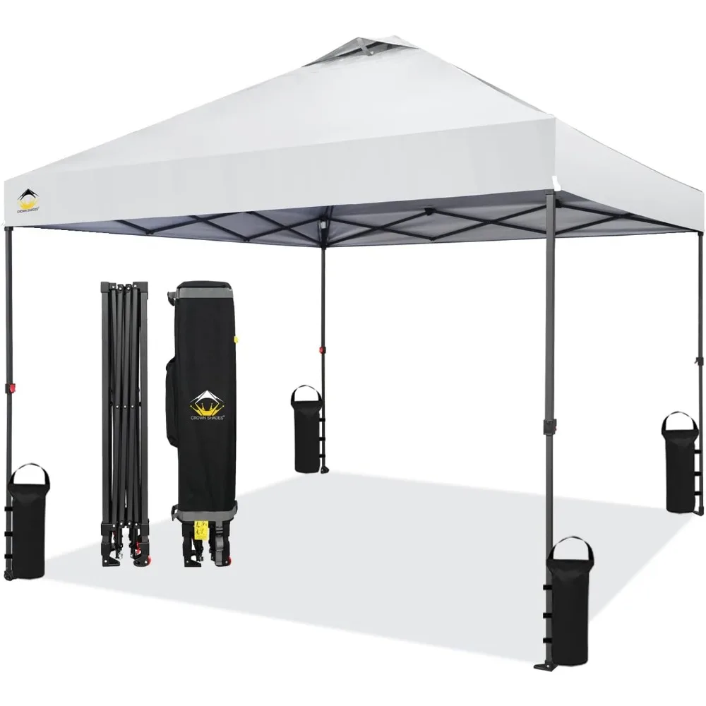 10x10 Pop Up Canopy - Patented Center Lock One Push Instant Outdoor Canopy Beach Tent with STO-N-Go Bag 8 Stakes & 4 Sand Bags