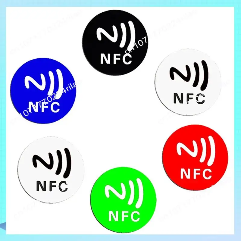 A17Z 24 قطعة NFC Ntag213 علامة ملصق التسمية العالمية RFID رمز دورية 13.56 ميجا هرتز متعدد الألوان لختصار ETC NFC ملصقات