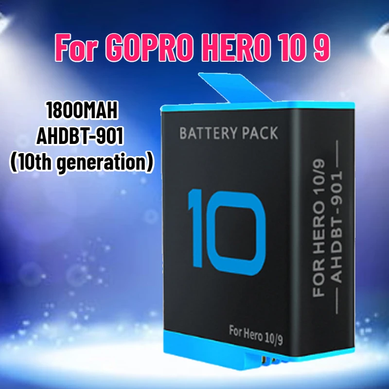 

1800MAH for GOPRO HERO 10 Camera Battery for GOPRO 10/9 Fully Decoded Battery, Sports Camera Accessories
