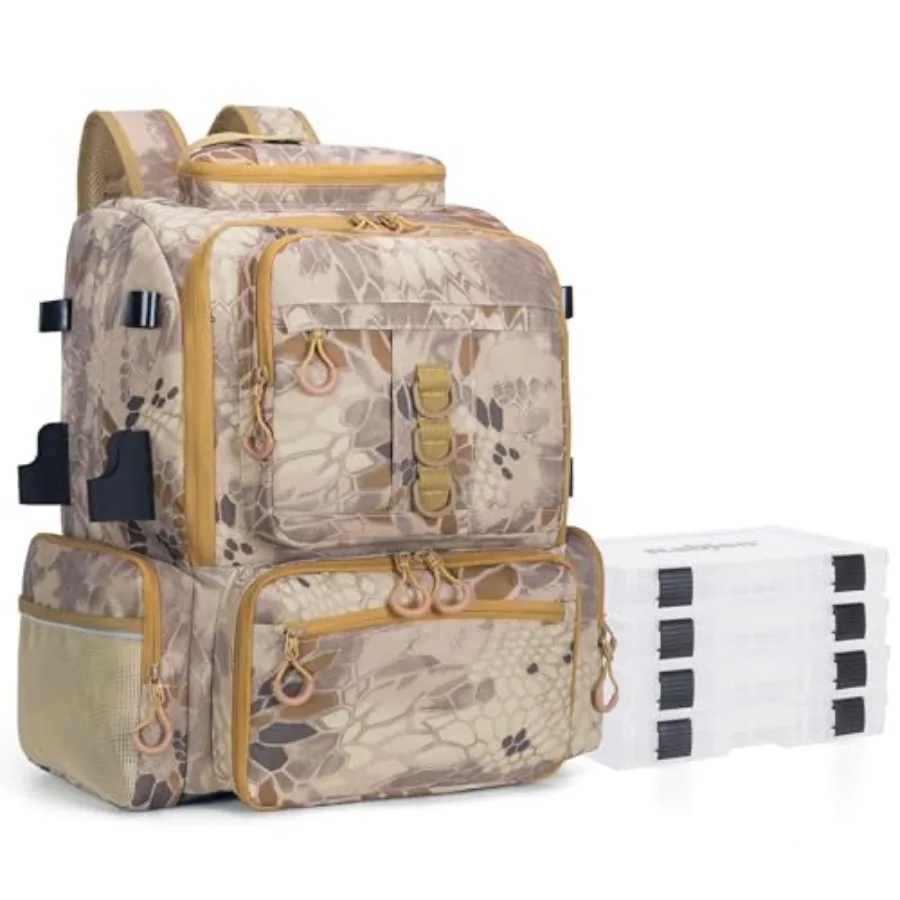 

Рыболовный рюкзак 45 л, водонепроницаемая сумка для хранения снаряжения с термоизолированным верхним карманом