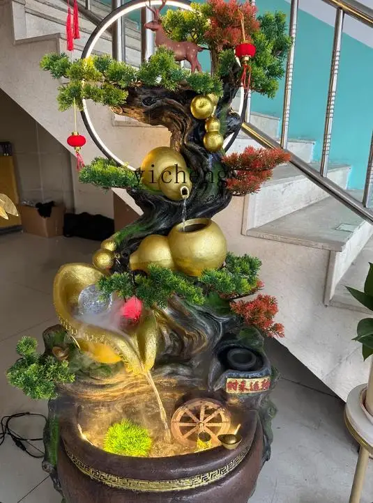 

Fake Mountain Water Feature Base Living Room Floor Root Carving Water Landscape Decoration Garden Landscaping Ornament