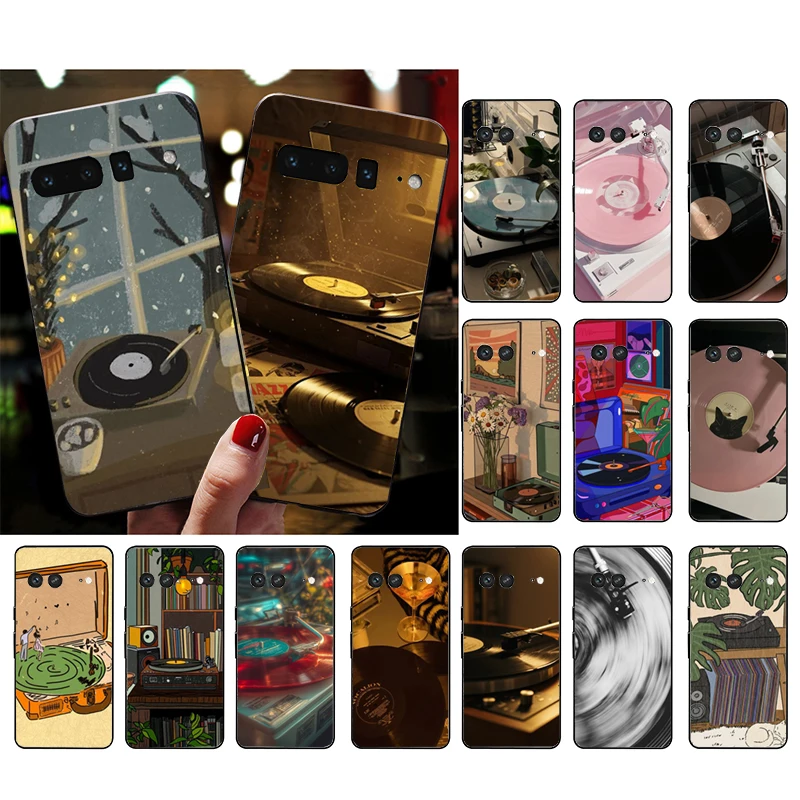 

For Google Pixel 10 9 Pro XL Silicone Phone Soft Case For Google Pixel 9A 8A 7A 6A 5 Cover Shell record player