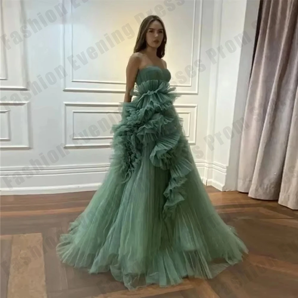 녹색 여성용 볼 드레스 A라인 섹시한 오프 숄더 민소매 배틀 프린세스 이브닝 가운 공식 파티 맞춤형 شارونRobe