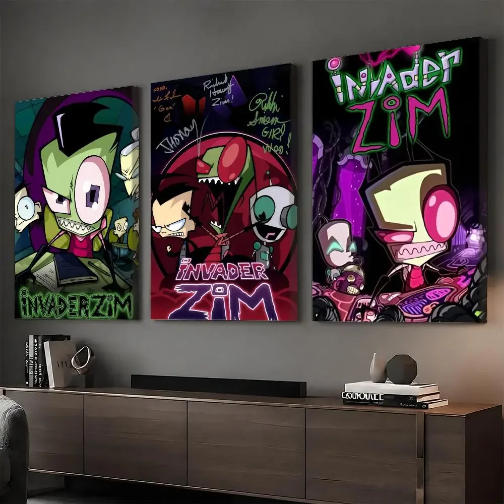 cartoon I-Invader Zim Anime Painting Calligraphy HD Canvas Print Poster Wall Art | Optional Frame | Modern Hallway Decor