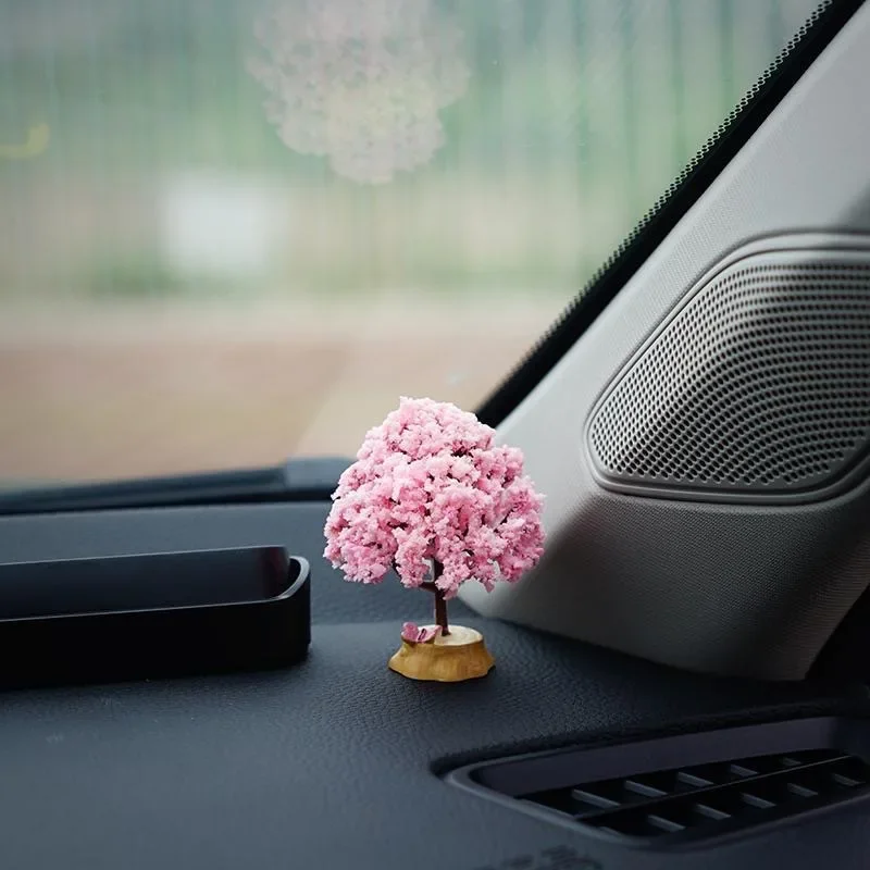 Personality Car Simulation Flower Tree Ornament Micro Landscape Green Plants Natural Senior Mini Console Fresh New Accessories