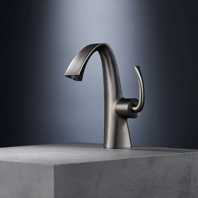 

Gray Basin Faucet Torneiras Bathroom Sink Single Handle Hole Basin Taps Hot Cold Mixer Tap Crane